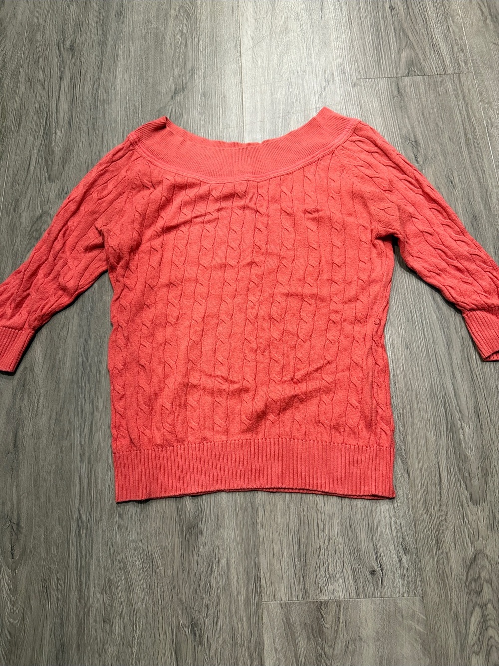 Women’s Coral Cable-Knit Boatneck Sweater